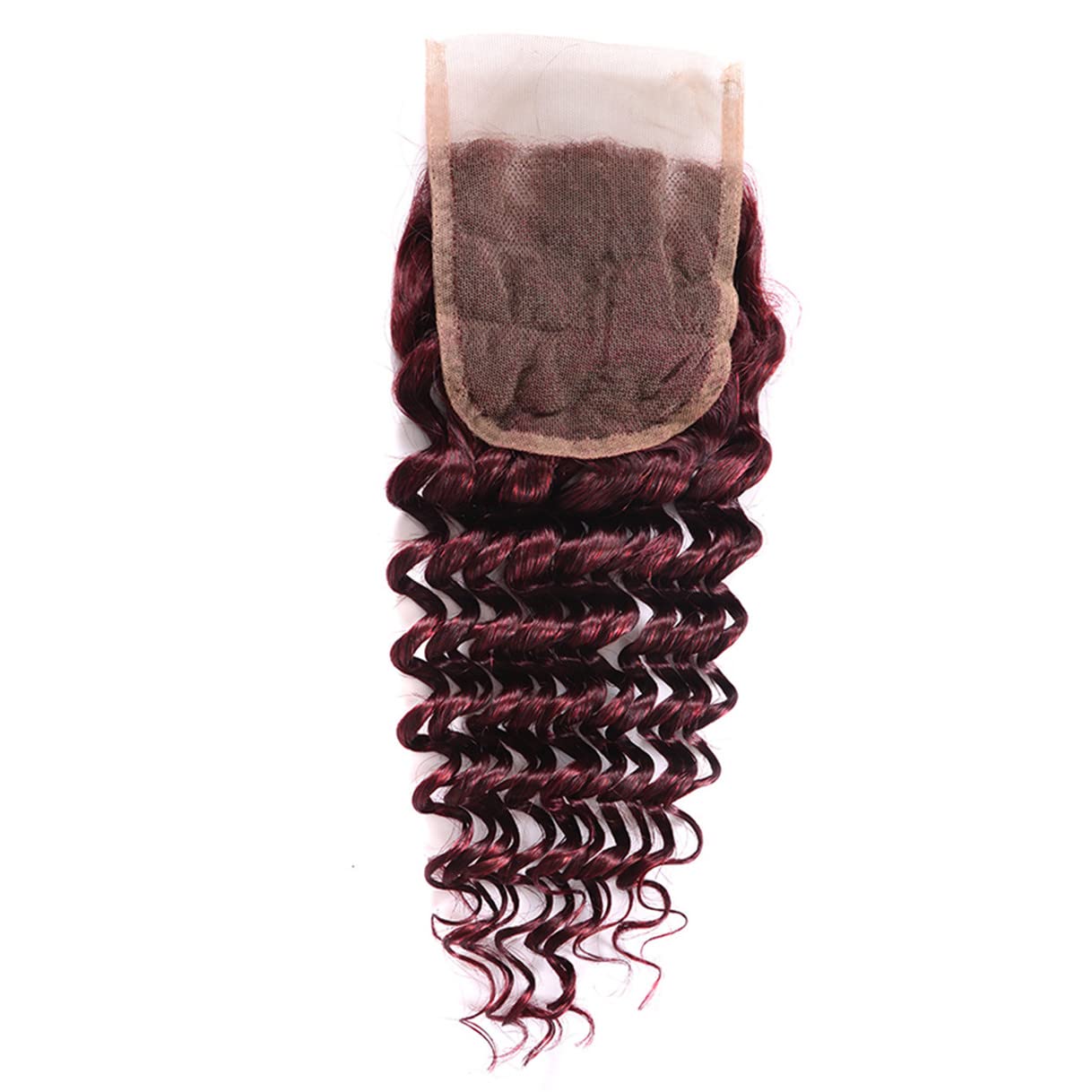 Deep Closure 100% Unprocessed Human Hair 4x4 Lace Closure 99J Deep Wave Closure Win ...